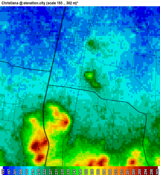 Christiana elevation map