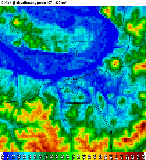 Clifton elevation map