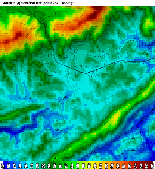 Coalfield elevation map