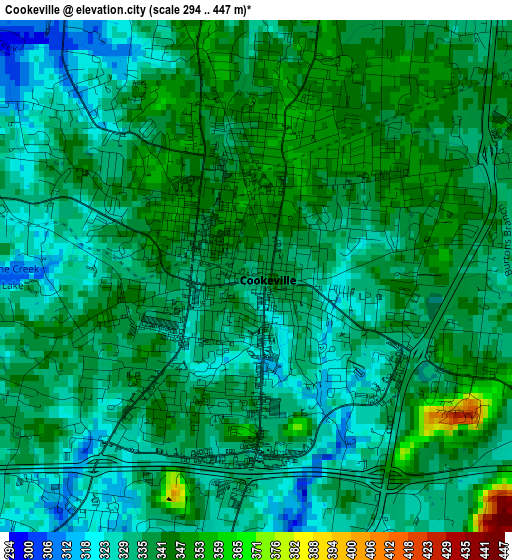 Cookeville elevation map