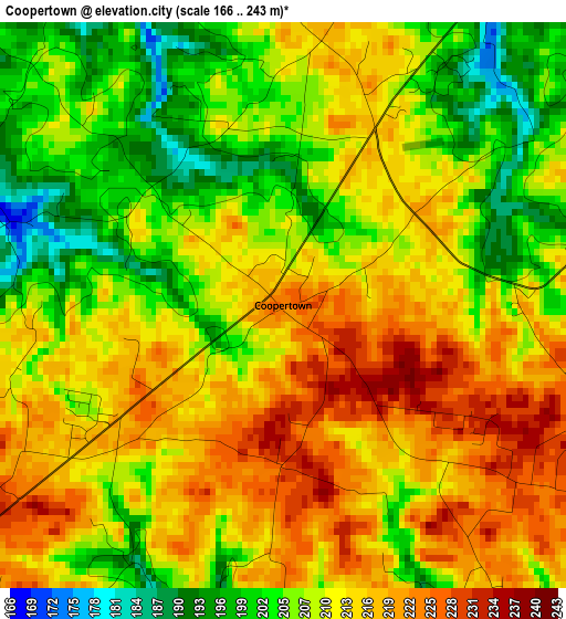 Coopertown elevation map