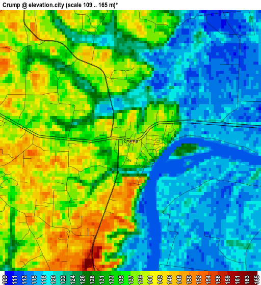 Crump elevation map