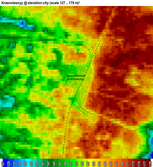 Krasnolesnyy elevation map