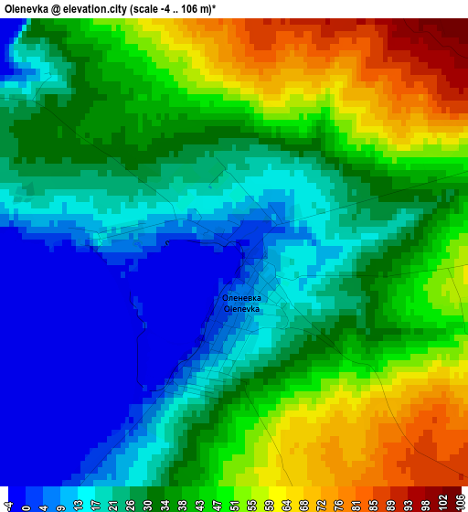 Olenevka elevation map