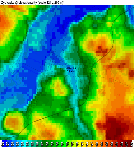 Zyukayka elevation map