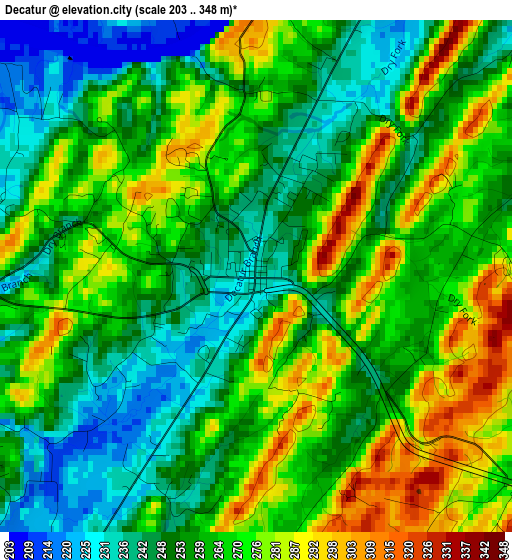 Decatur elevation map