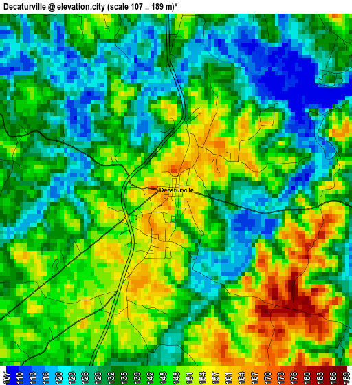 Decaturville elevation map