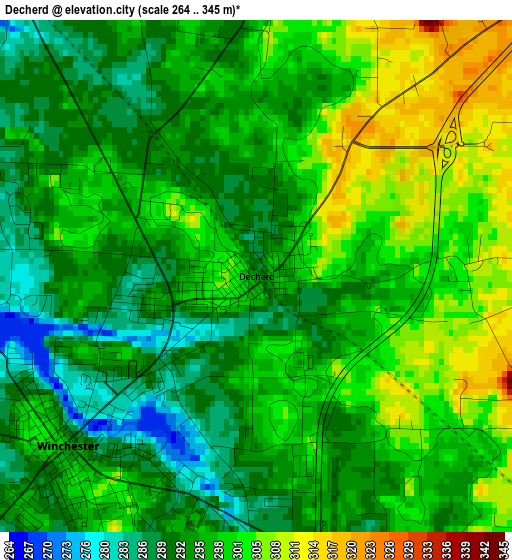 Decherd elevation map