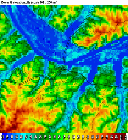 Dover elevation map