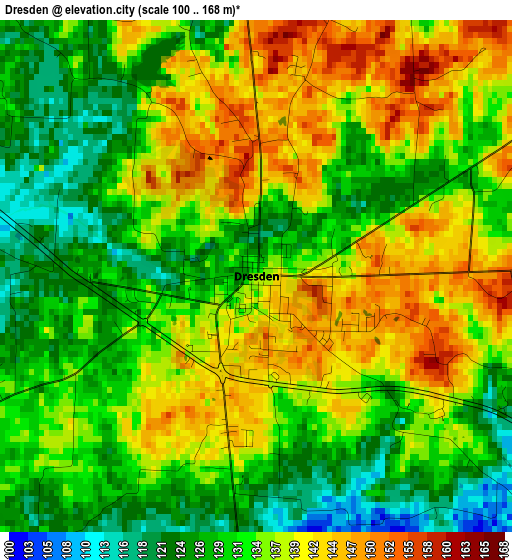 Dresden elevation map