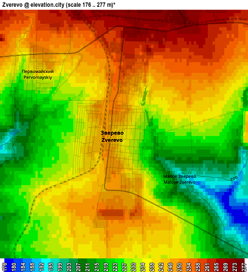 Zverevo elevation map