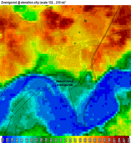 Zvenigorod elevation map