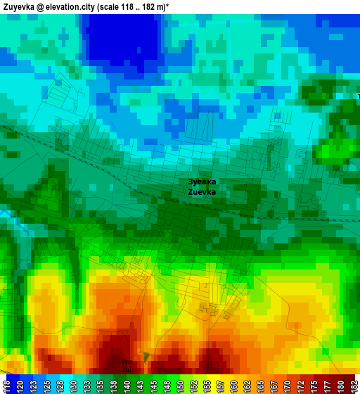 Zuyevka elevation map