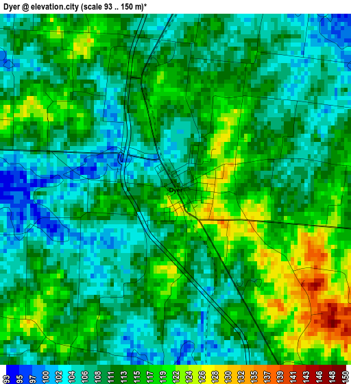 Dyer elevation map