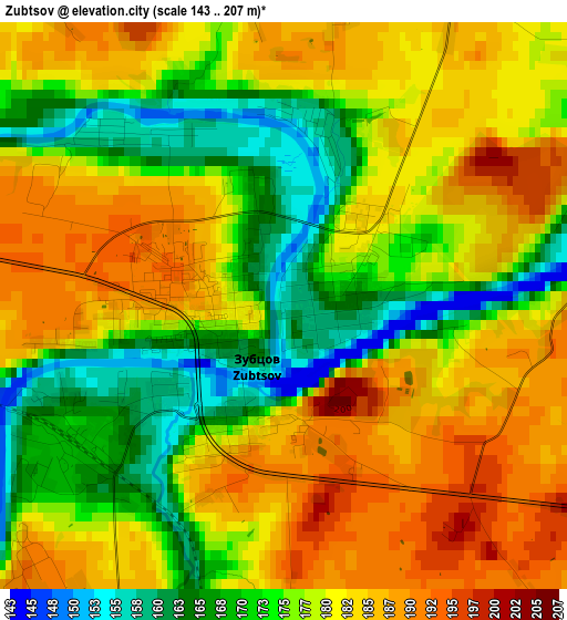 Zubtsov elevation map