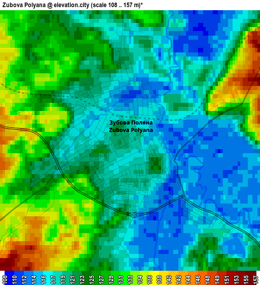 Zubova Polyana elevation map