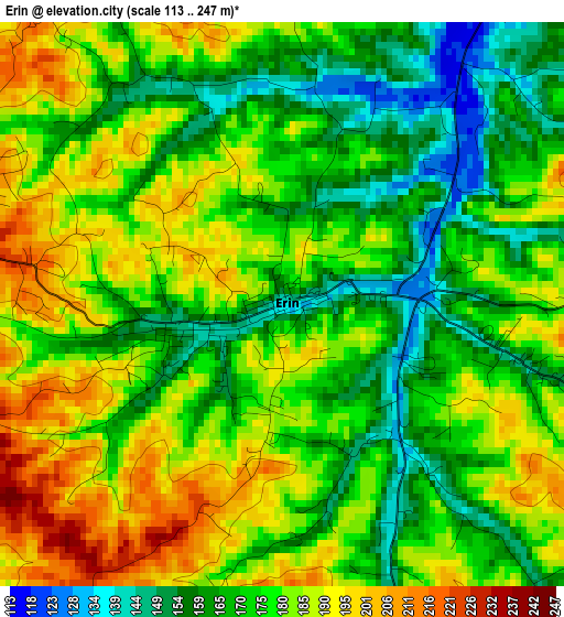 Erin elevation map