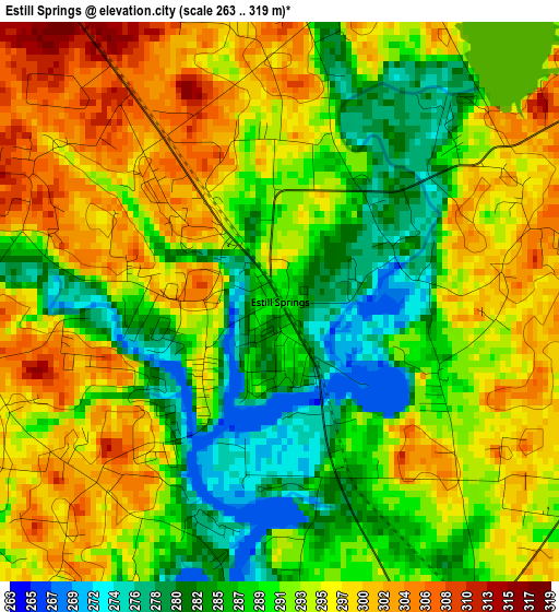 Estill Springs elevation map