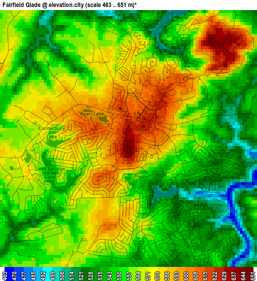 Fairfield Glade elevation map