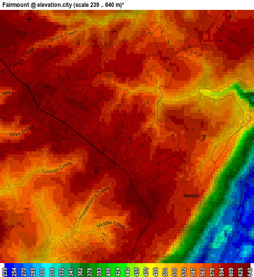 Fairmount elevation map