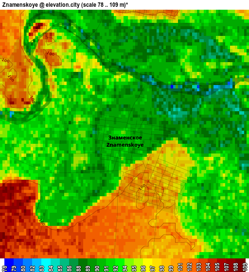 Znamenskoye elevation map