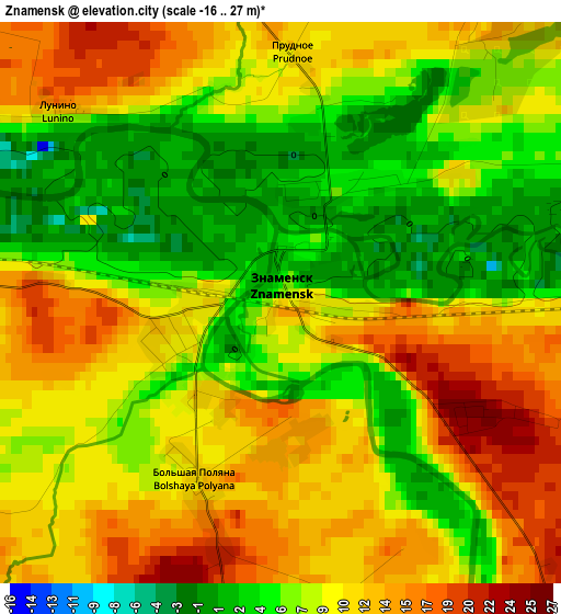 Znamensk elevation map