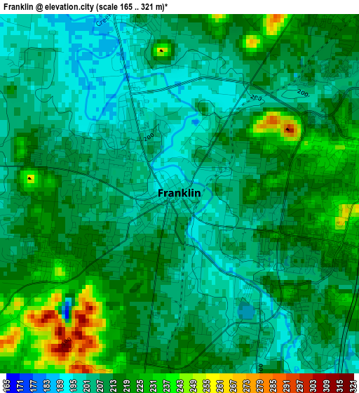 Franklin elevation map