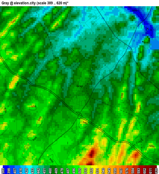 Gray elevation map