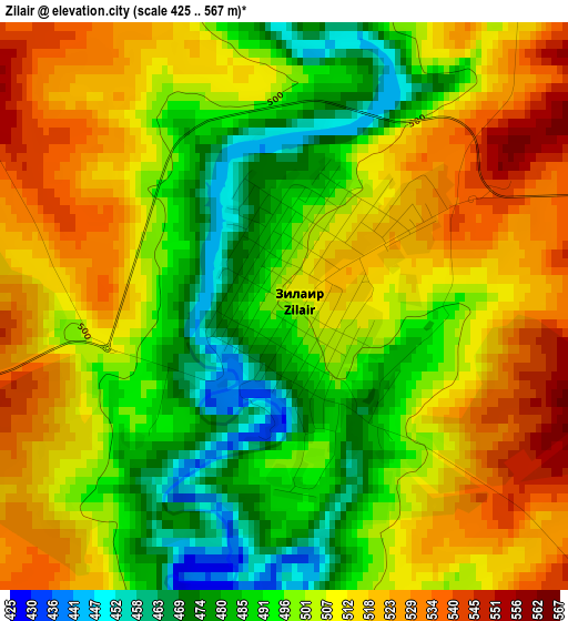 Zilair elevation map