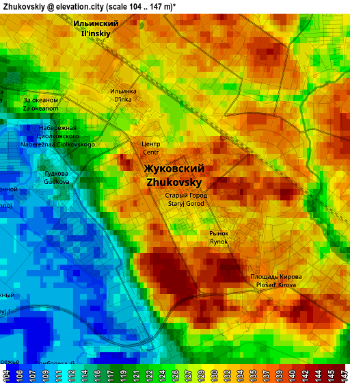 Zhukovskiy elevation map