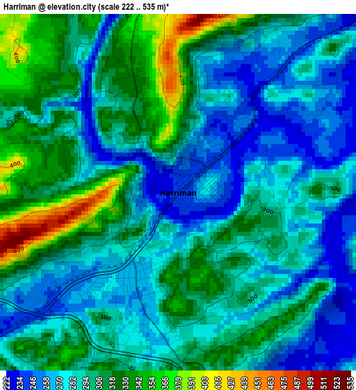 Harriman elevation map