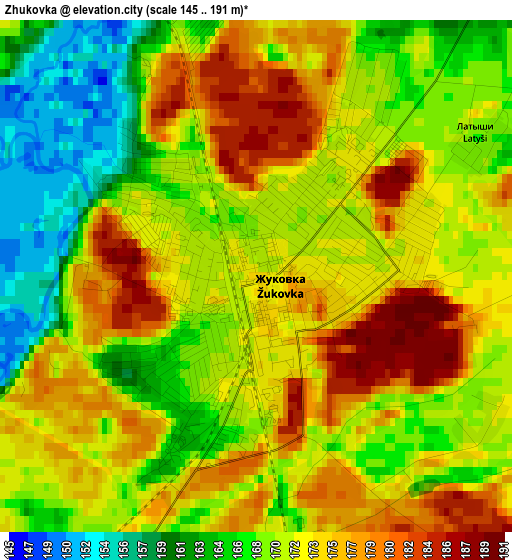 Zhukovka elevation map