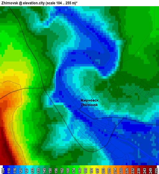 Zhirnovsk elevation map