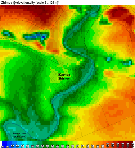 Zhirnov elevation map