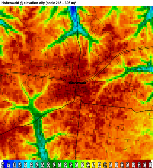 Hohenwald elevation map