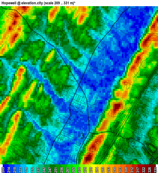 Hopewell elevation map