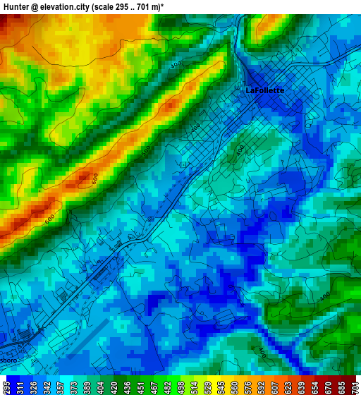 Hunter elevation map