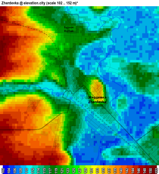 Zherdevka elevation map