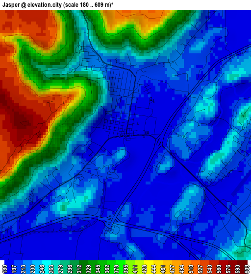 Jasper elevation map