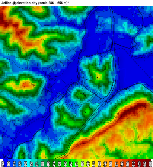 Jellico elevation map