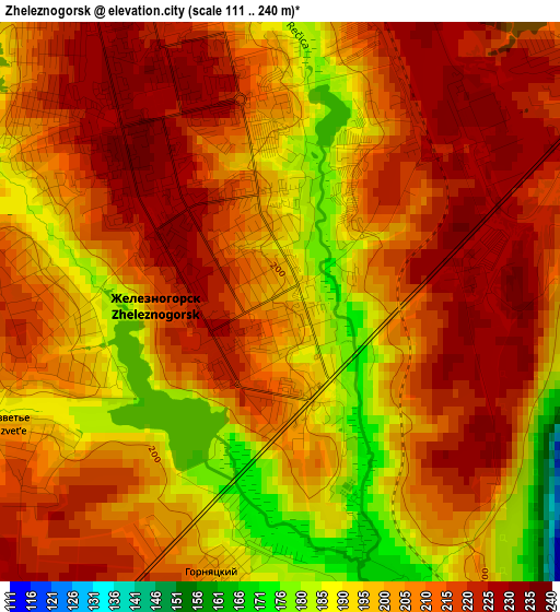 Zheleznogorsk elevation map