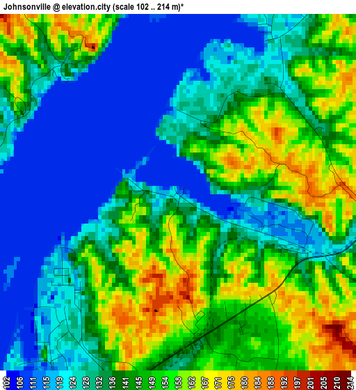 Johnsonville elevation map