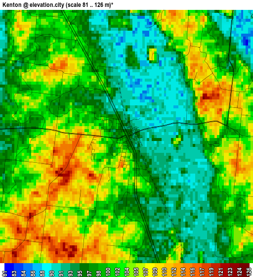 Kenton elevation map