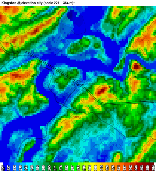 Kingston elevation map