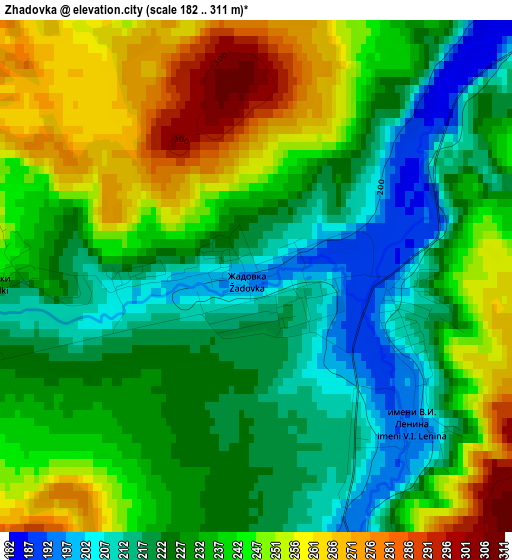 Zhadovka elevation map