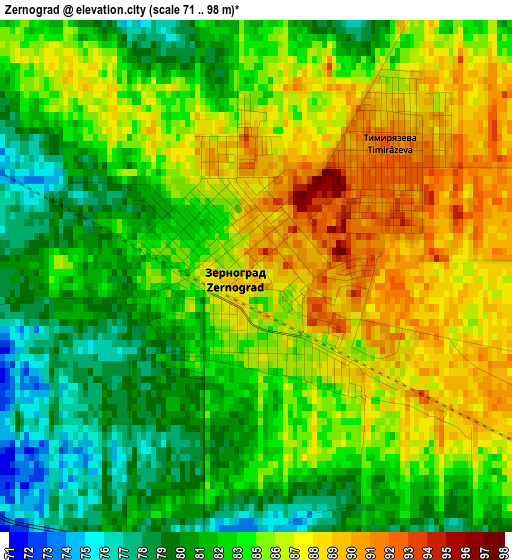 Zernograd elevation map