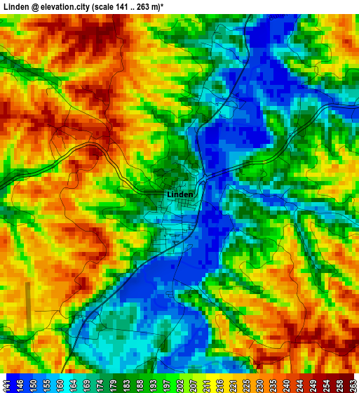 Linden elevation map