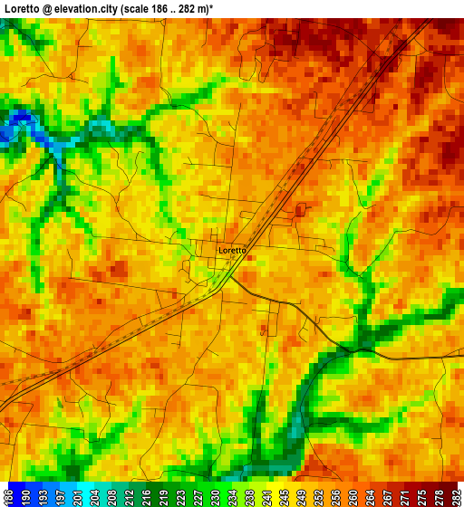 Loretto elevation map