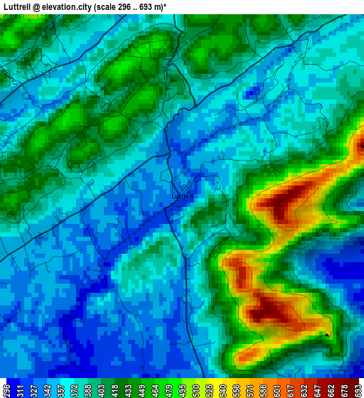 Luttrell elevation map