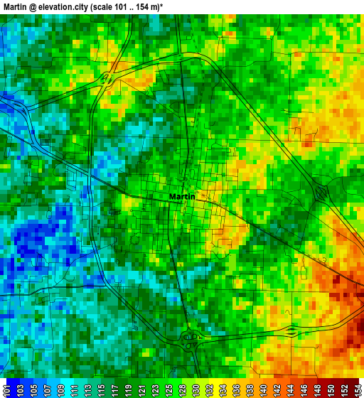 Martin elevation map